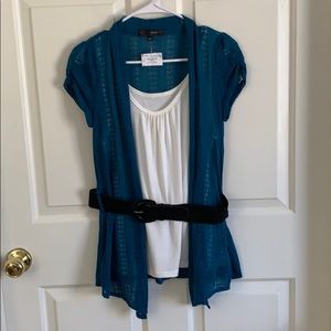 NWT HeartSoul Layered Top with Black Belt
